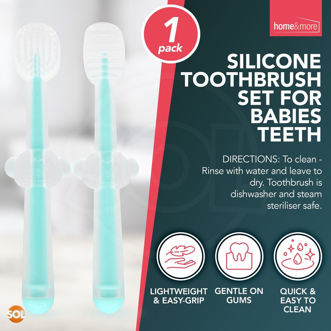Silicone baby toothbrush