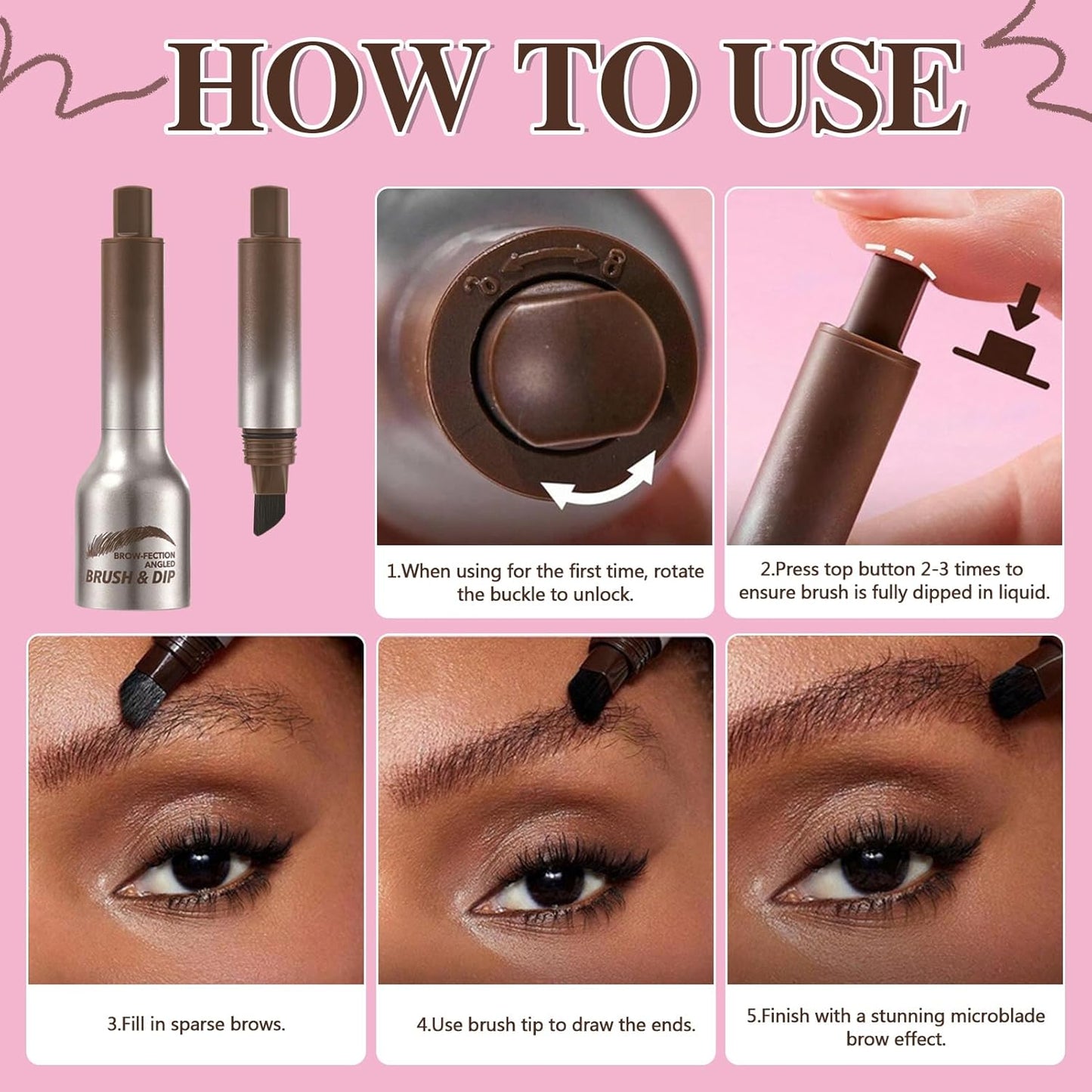 Eyebrow Brush & Dip (Dark Brown)