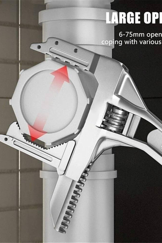 Multi-function Adjustable Large opening Universal Wrench with Twistable Round Tube