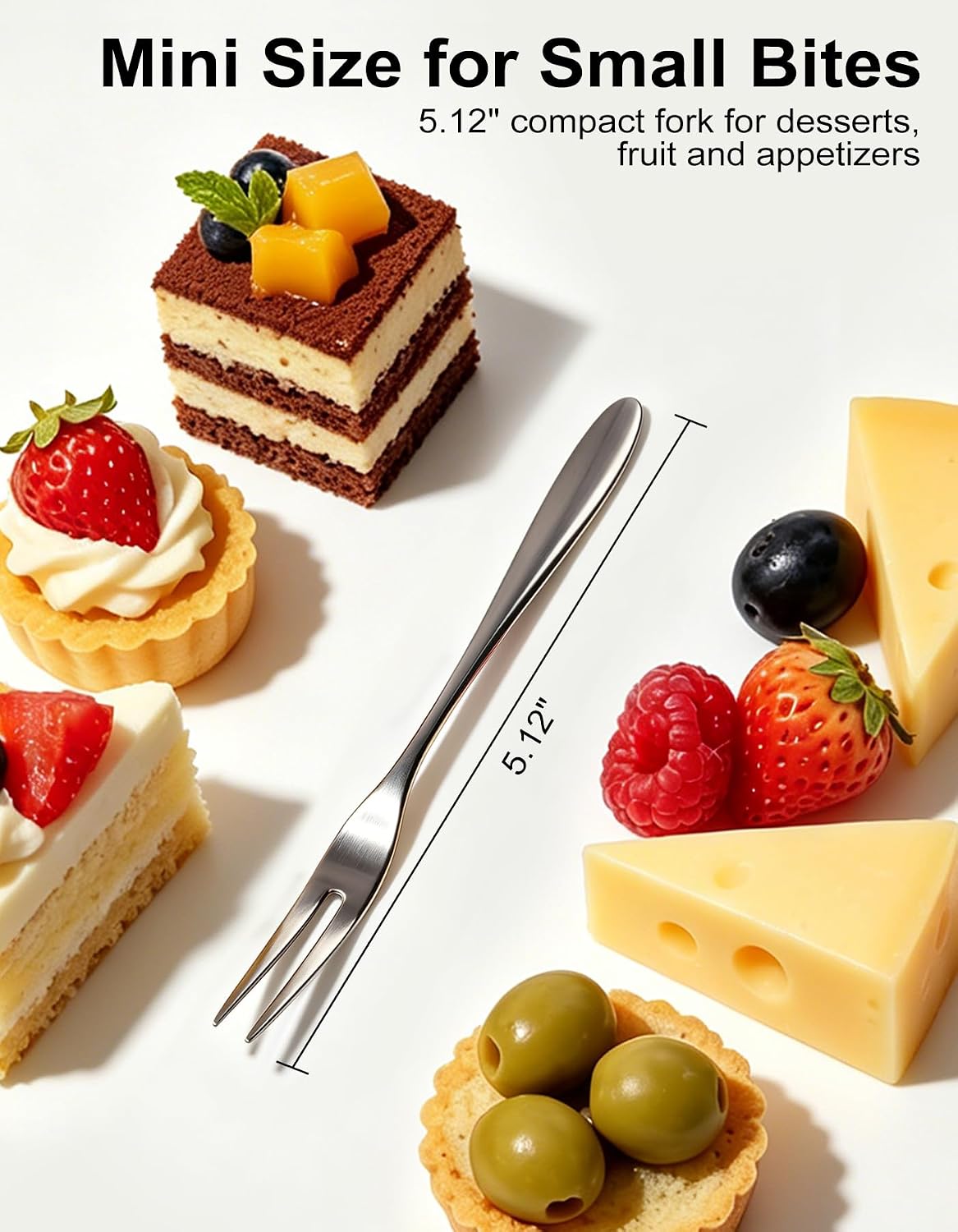 Premium Stainless Steel Dessert & Fruit Fork Set (Pack of 12)