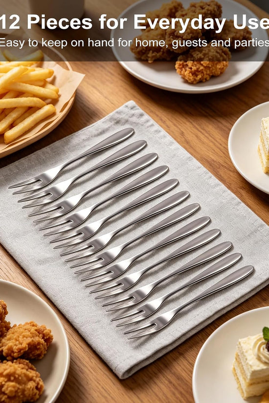 Premium Stainless Steel Dessert & Fruit Fork Set (Pack of 12)
