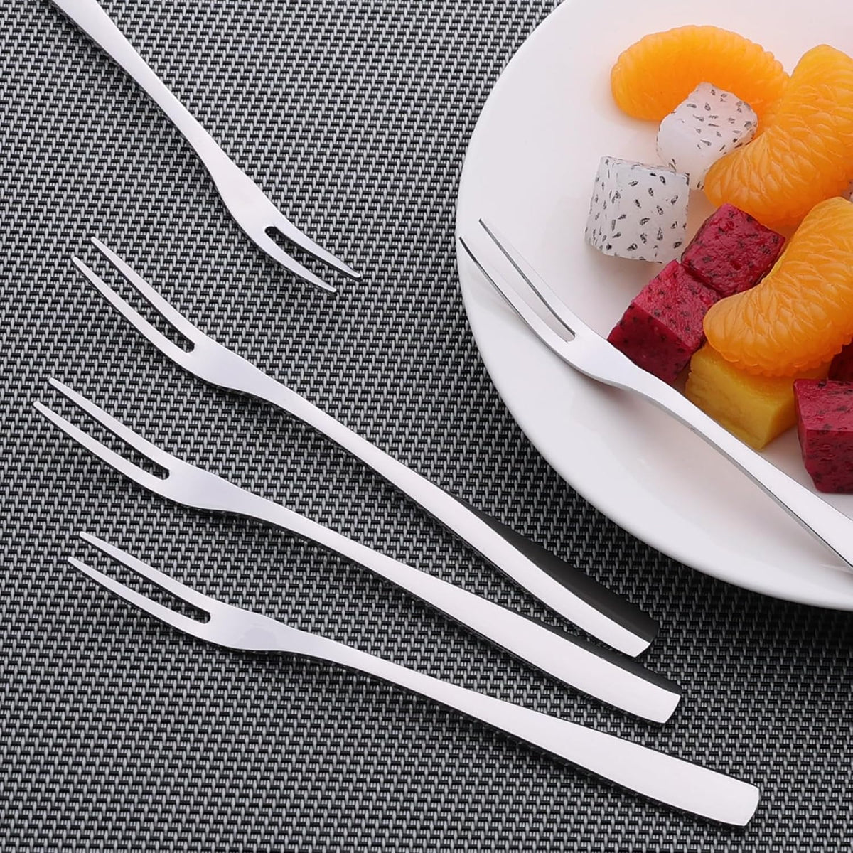 Premium Stainless Steel Dessert & Fruit Fork Set (Pack of 12)