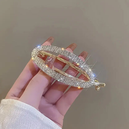 Fashion Oval Rhinestone Hair Clip