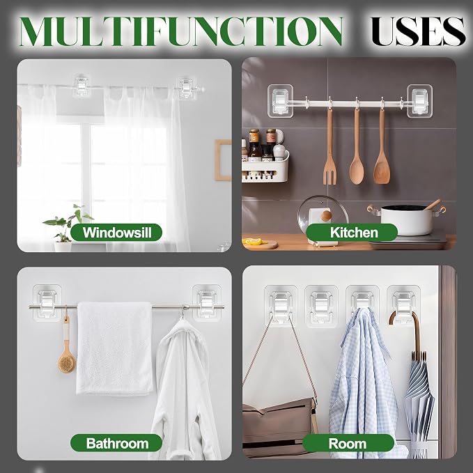 No-Drill Self-Adhesive Curtain Rod Holder