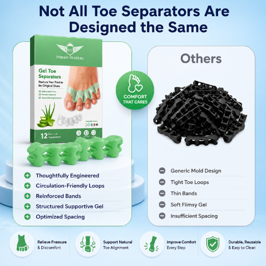 Premium Silicone Gel Toe Separators for Foot Alignment